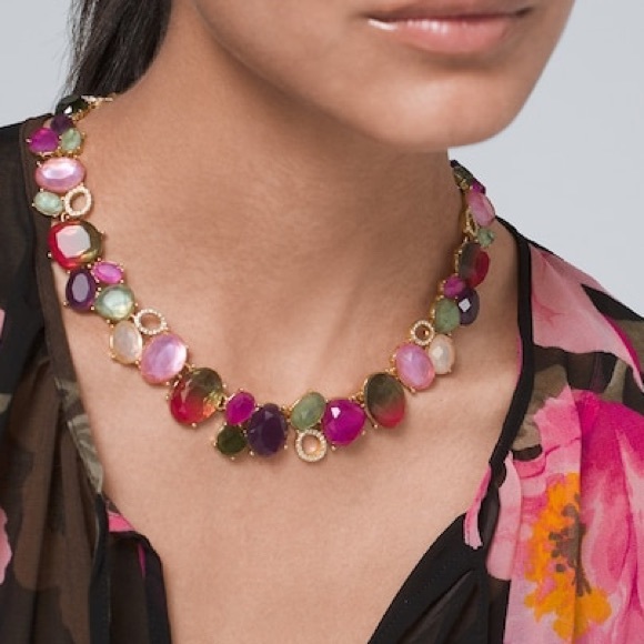 White House Black Market Jewelry - WHBM JEWELED SHORT NECKLACE